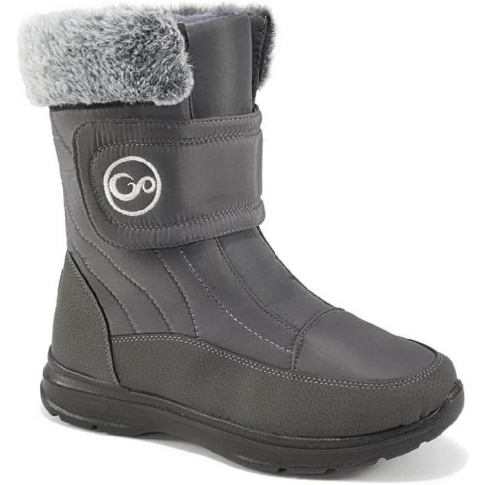 Women' Winter Shoes Warm Fur Lining Mid Calf Anti Slip Waterproof Boots, Gray